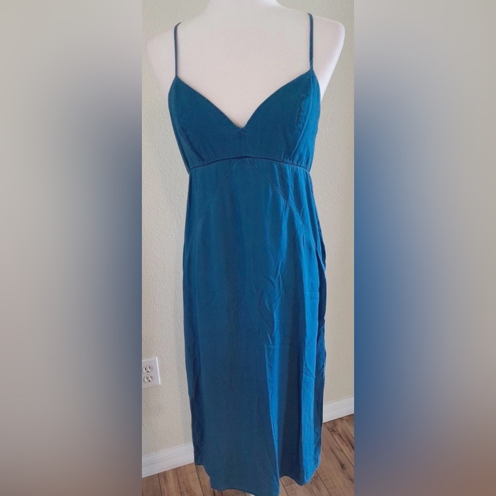 Whimsy & Chic Splendid Chambray Spaghetti strap Midi Dress sz Small‎